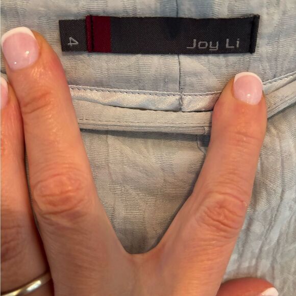 Joy Li Blue Wide Leg Pants with Flowing Silhouette - Picture 4 of 6